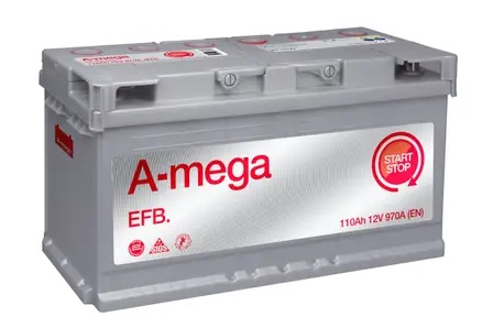 Аккумулятор автомобильный A-Mega EFB 110 Ач о.п.